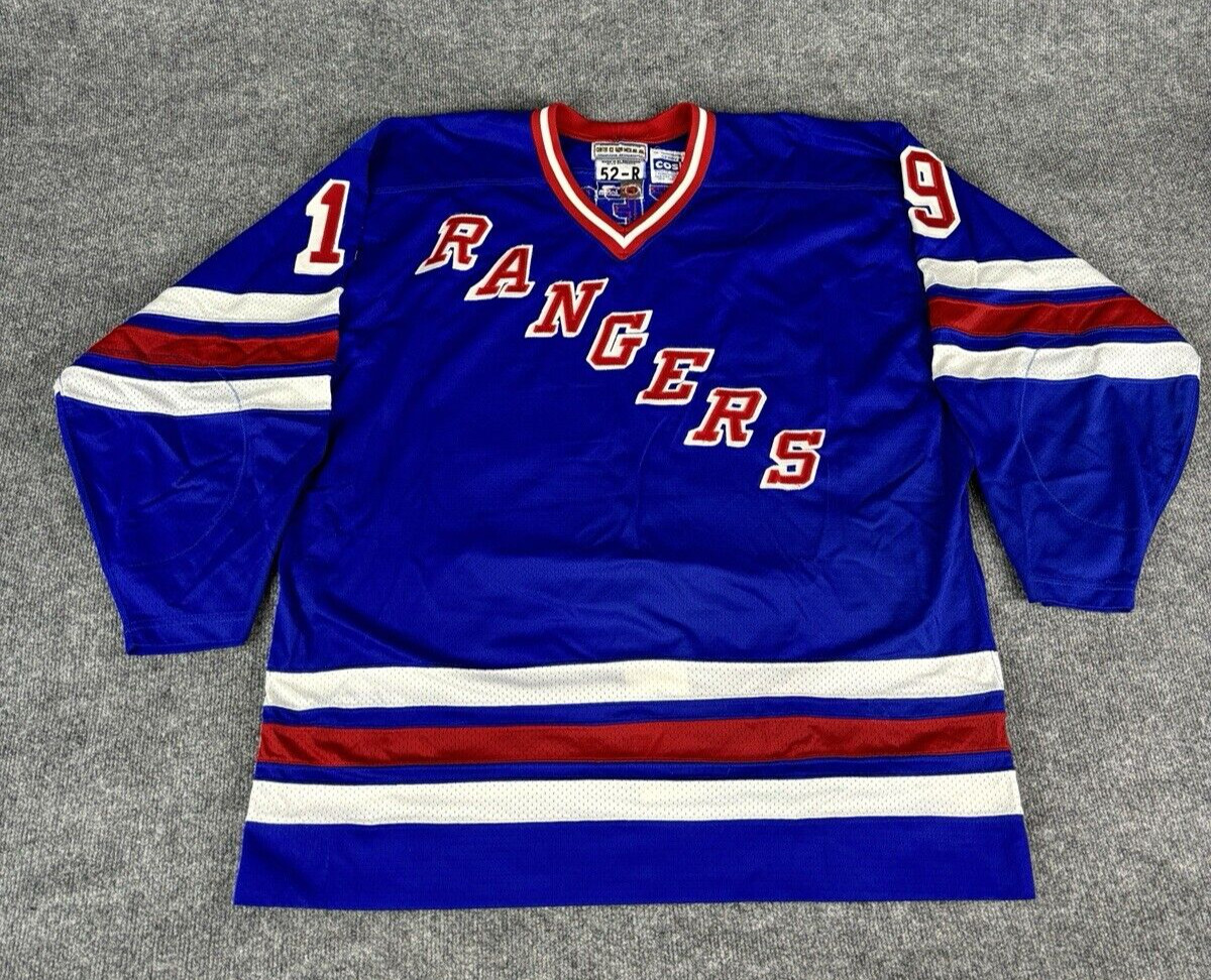 New York Rangers Hockey Jersey Mens 52-R Starter Cosby Jean Ratelle Fight Strap