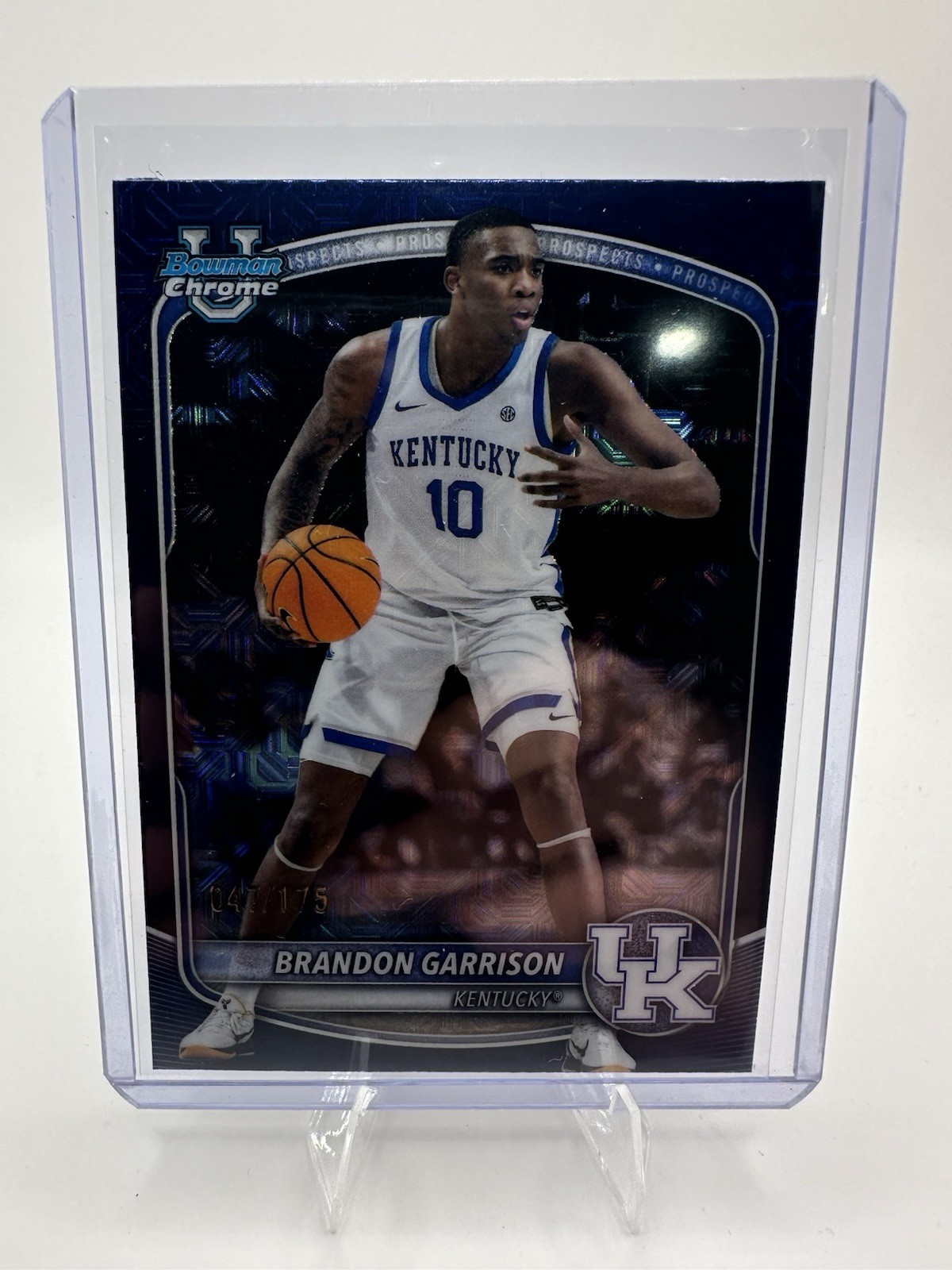 Brandon Garrison Navy Mojo Refractor /175 #BCP-97 25-26 Bowman Chrome – Kentucky
