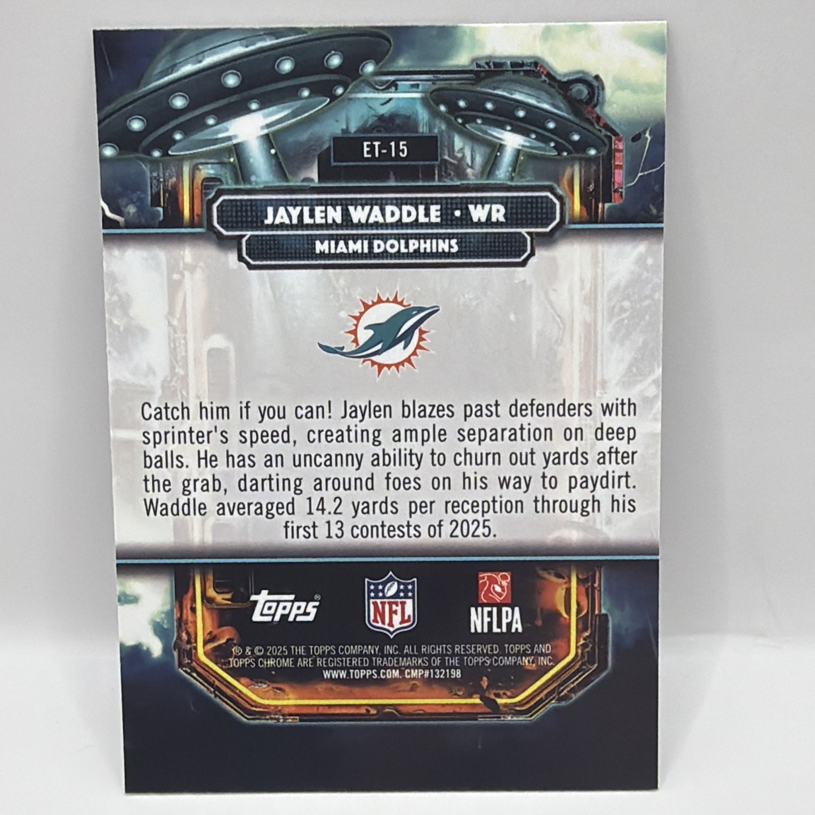 Jaylen Waddle Extraterrestrial Talent Refractor 2025 Cosmic Chrome Dolphins ET