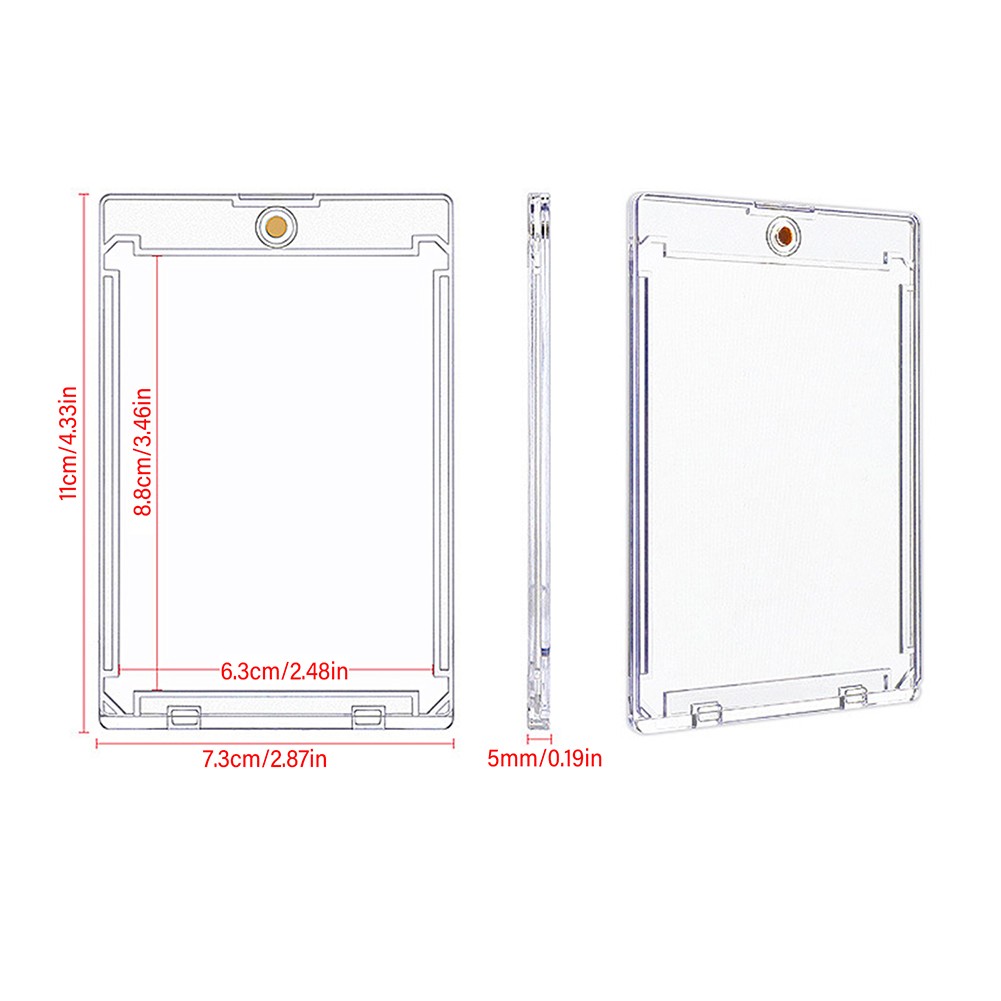 1-100 Pcs 35pt-180pt ultrathin Plastic Magnetic Trading Card Holder Case