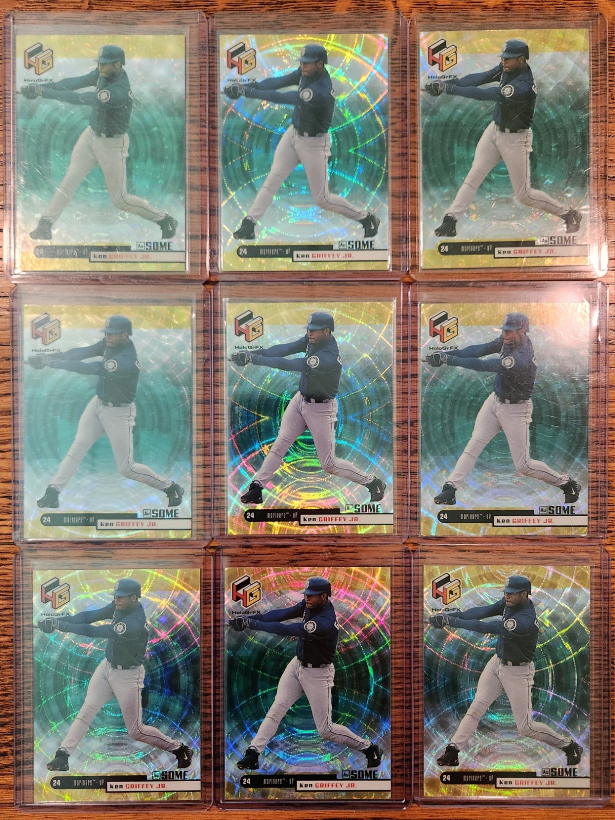 1999 Upper Deck HoloGrFX AuSOME GOLD Ken Griffey Jr #53 Mariners HOF Lot Of 9