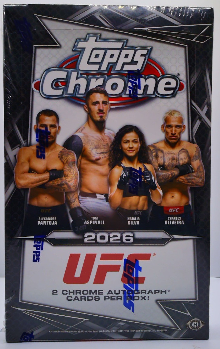 Topps Chrome 2026 UFC Hobby box: 96 Official Trading Cards 2 Autographs per box