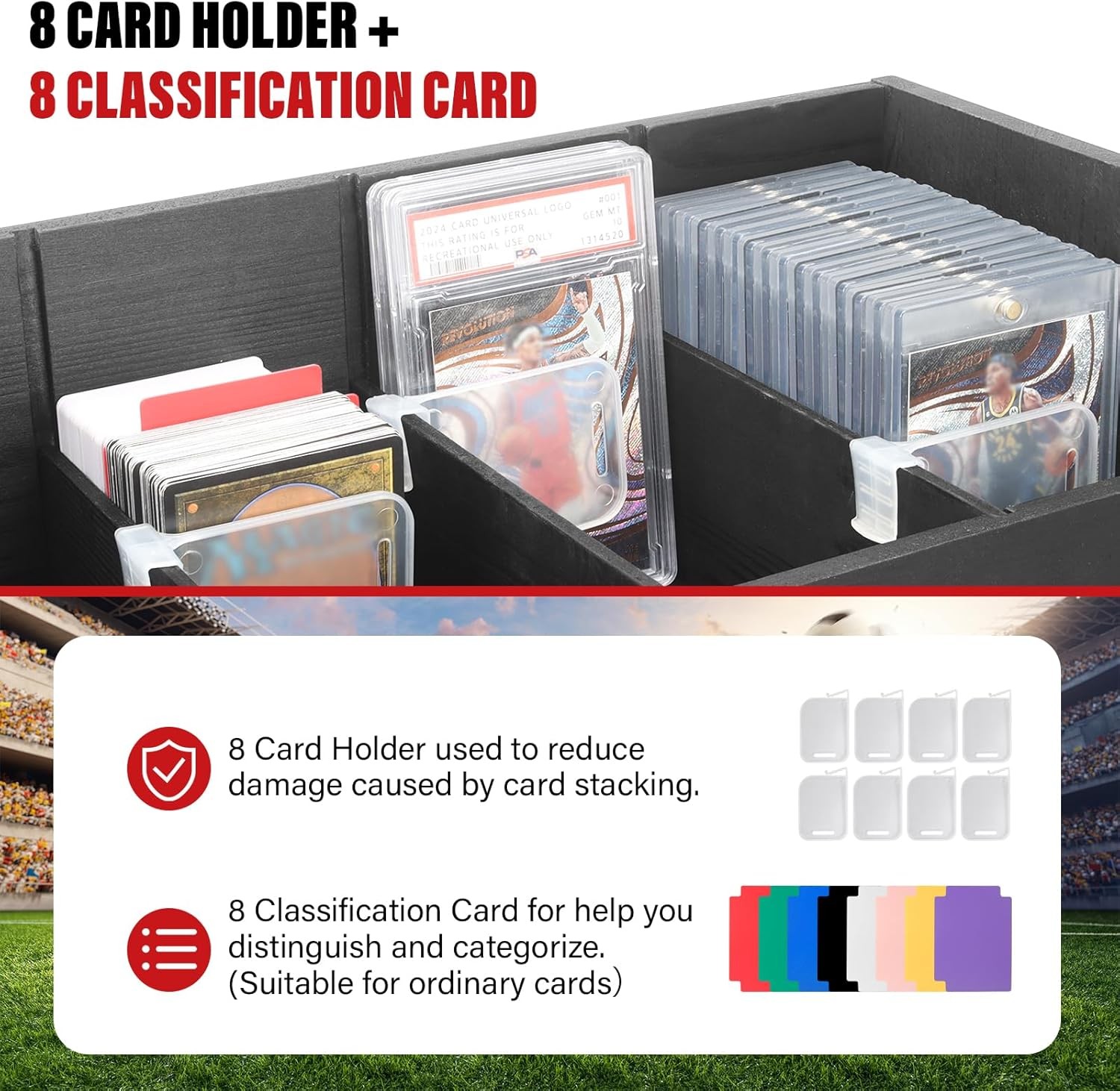 5-Tier Trading Card Display Large Capacity Card Display Stand with 8-Row Storage