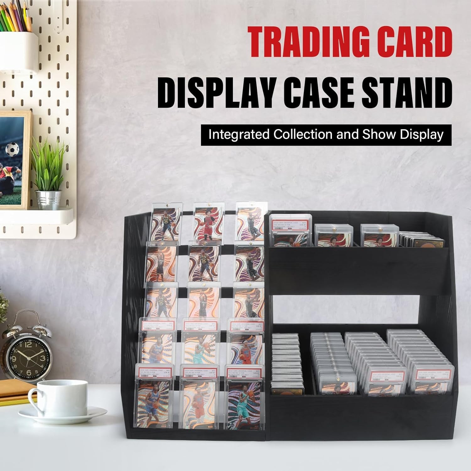 5-Tier Trading Card Display Large Capacity Card Display Stand with 8-Row Storage