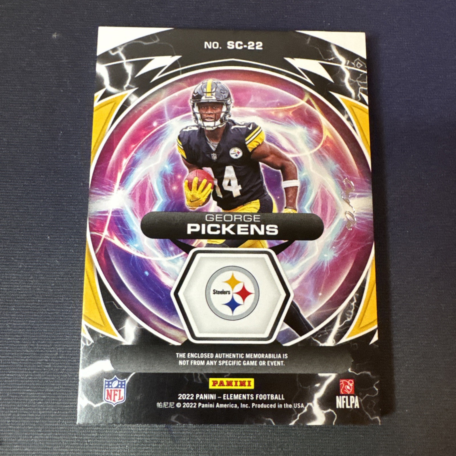 2022 Panini Elements George Pickens Rookie RC 1/1 Swoosh NFL Shield One Of One