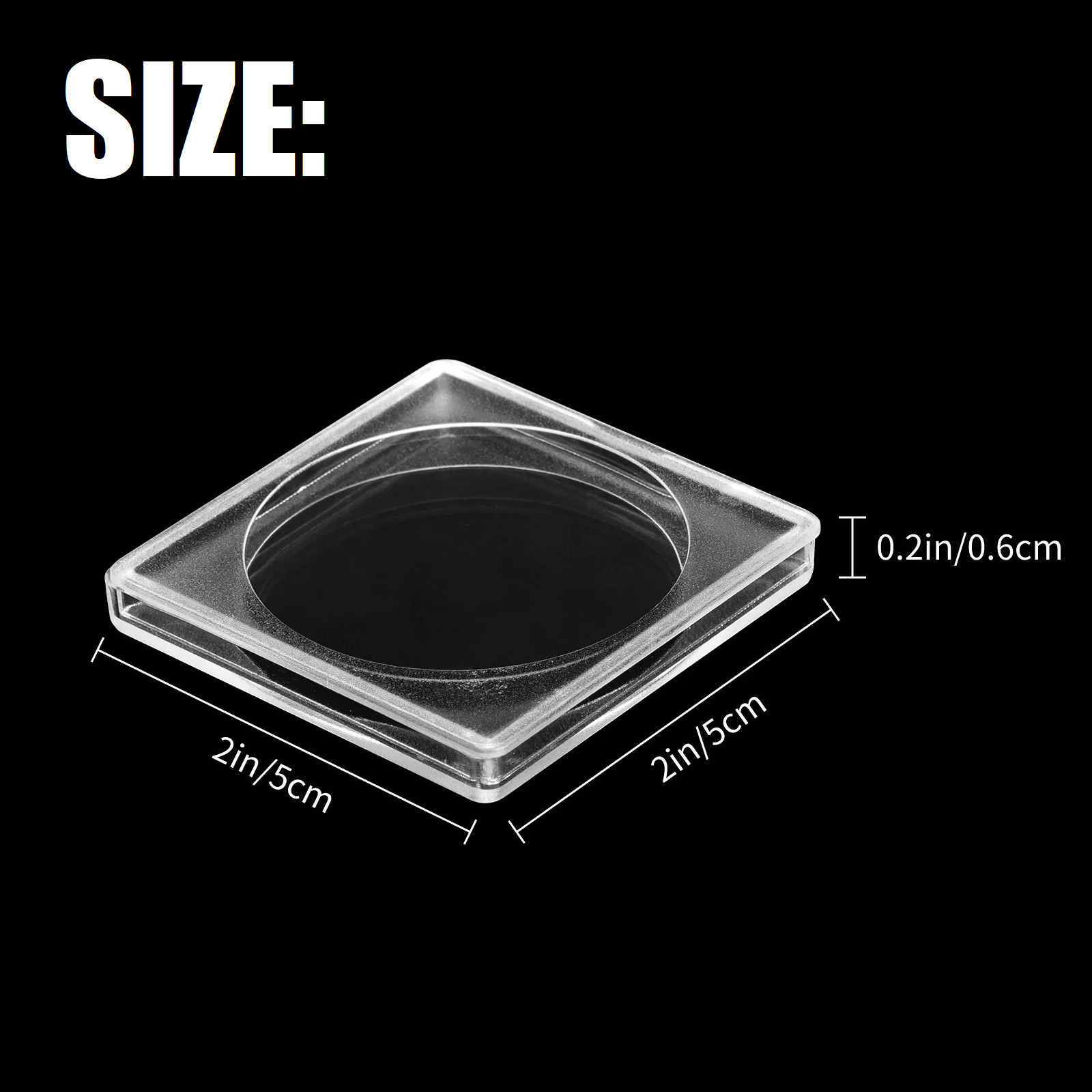 30Pcs Adjustable Acrylic Coin Collection Cases with Sponges Coin Snap Holder USA