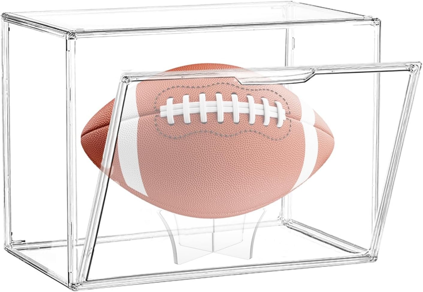 Acrylic Football Display Case – UV Protection, Stackable Full Size Holder