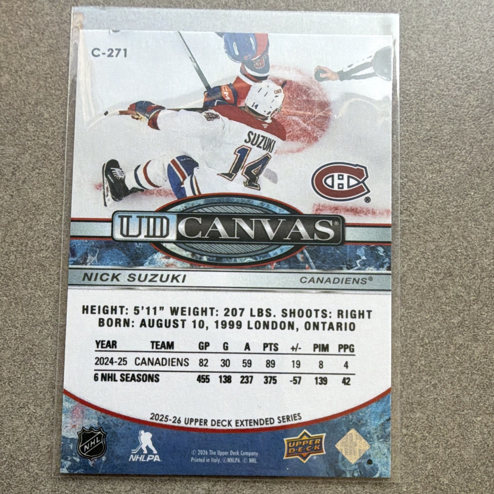 Upper Deck Extended Series 2025-26 Nick Suzuki UD Canvas C-271