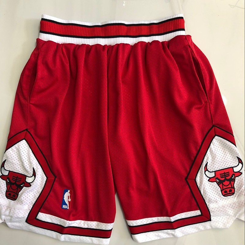 New Chicago Bulls Men Classic Red Pockets stitched Shorts Size US