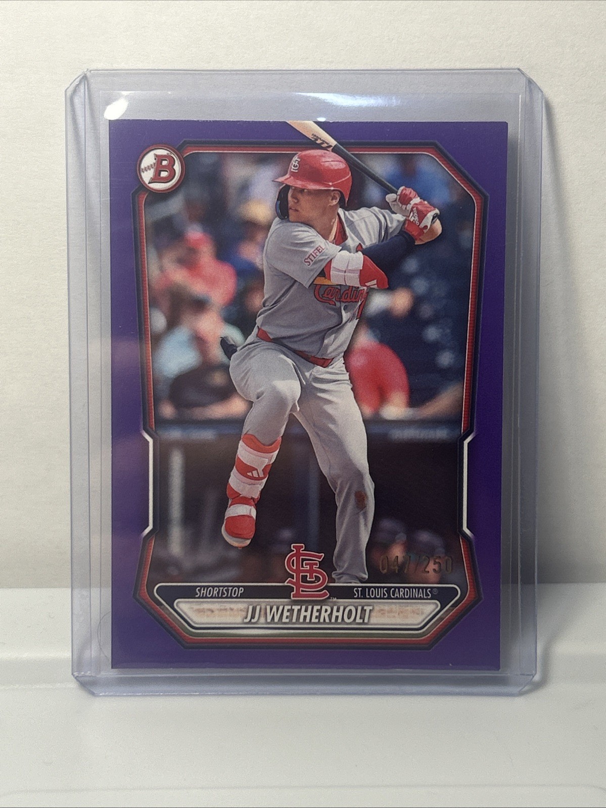 2026 Bowman JJ Wetherholt #BP-115 Purple /250 Cardinals