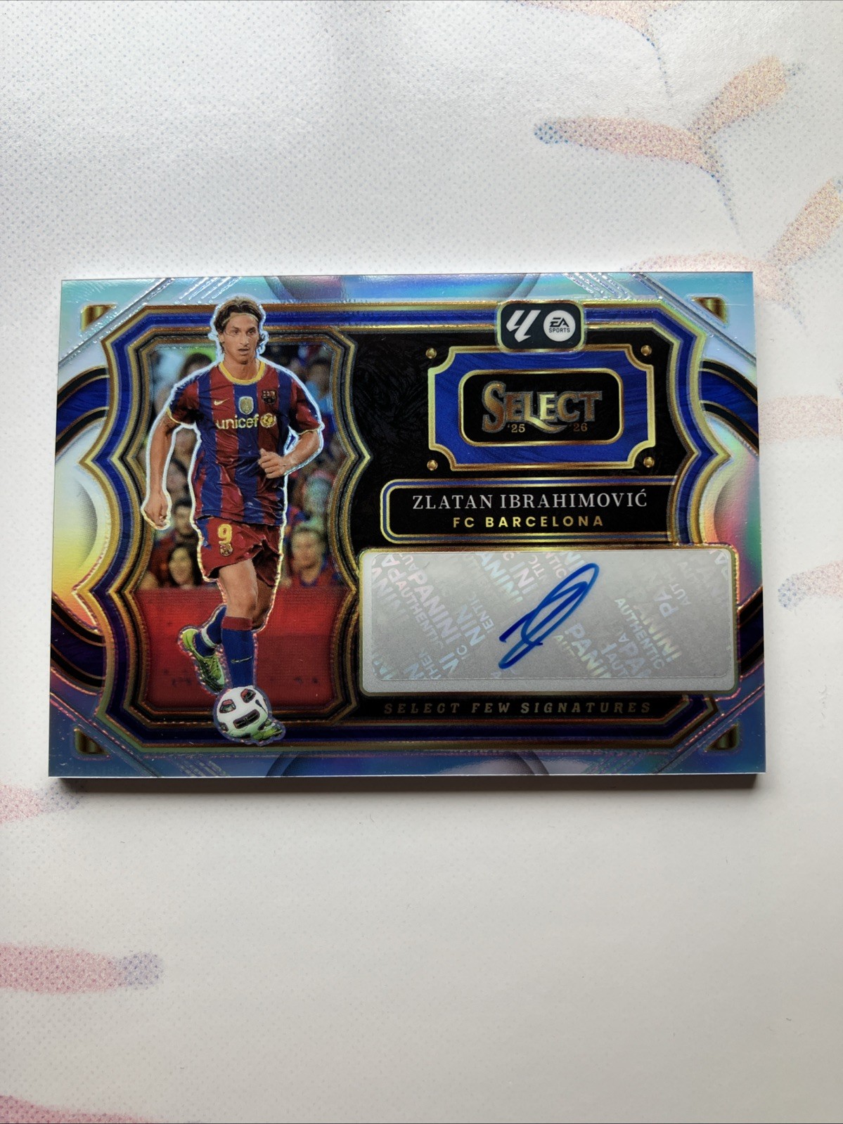 25-2026 Panini Select La Liga Zlatan Ibrahimovic FC Barcelona Prizm AUTO #SF-ZI