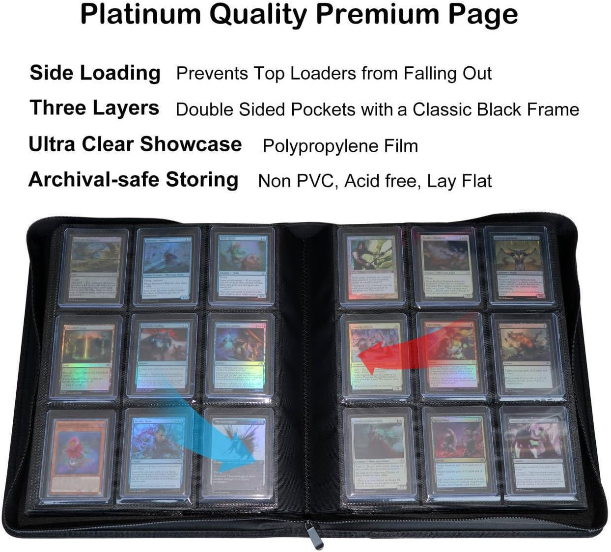 Top Loader Binder 16 Pocket | Trading Card Album 640 Cards Toploader NEW 35pt