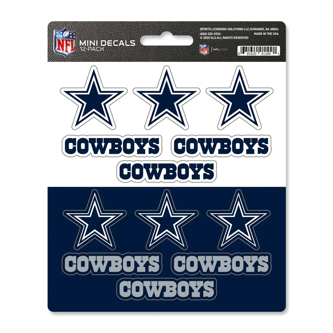 Dallas Cowboys NFL Vinyl Die-Cut Sticker Set / Decal Sheet *Fanmats