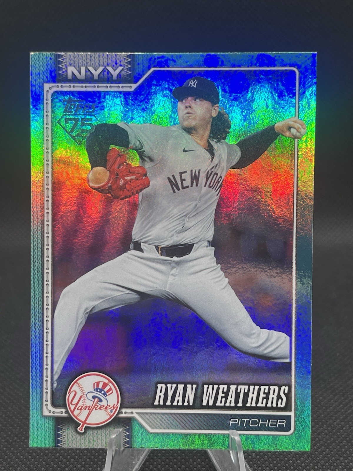 2026 Topps Series 2 Baseball Ryan Weathers Aqua Holofoil SP #634 YANKEES
