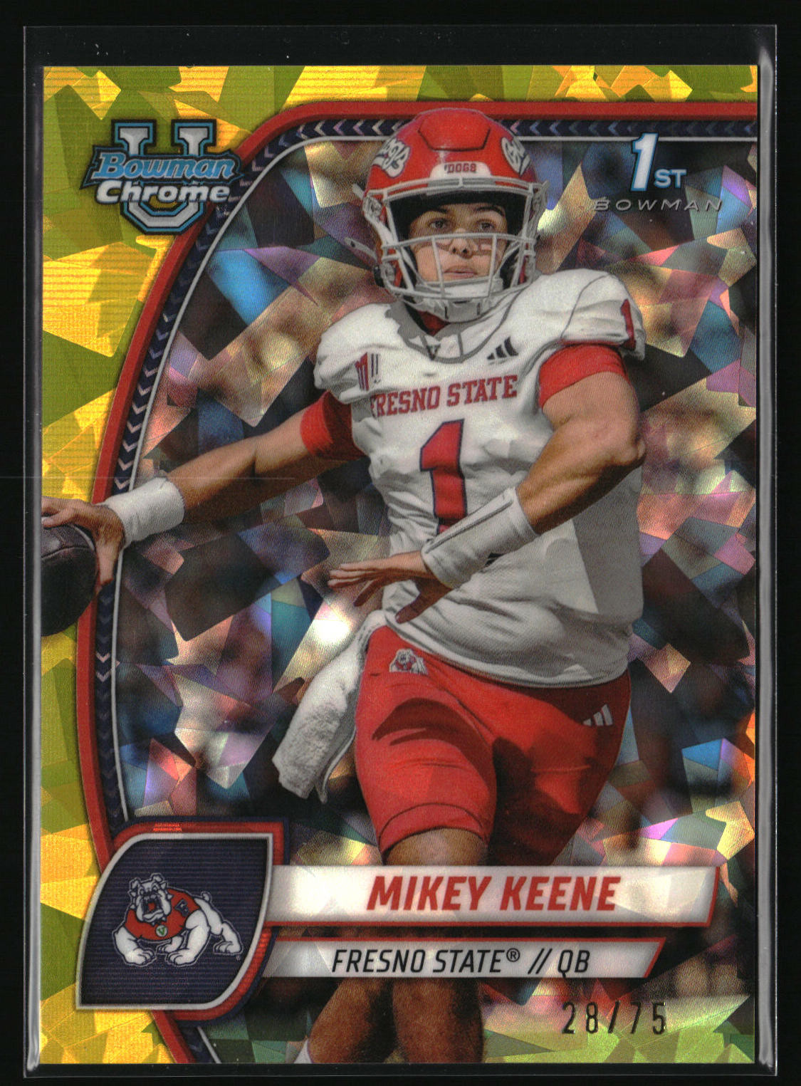Mikey Keene Yellow /75 2024 Bowman UChrome Sapphire Fresno State Bulldogs