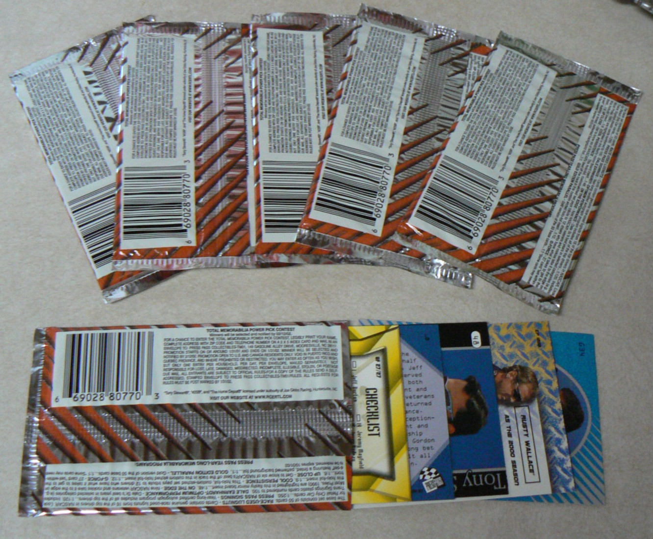 5 Pack 2001 Press Pass Optima Sealed NASCAR Racing cards Retail Edition +1 open
