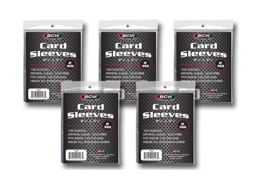 BCW Penny Card Soft Sleeves 5 Packs of 100 for Standard Sized Cards = 500Pcs