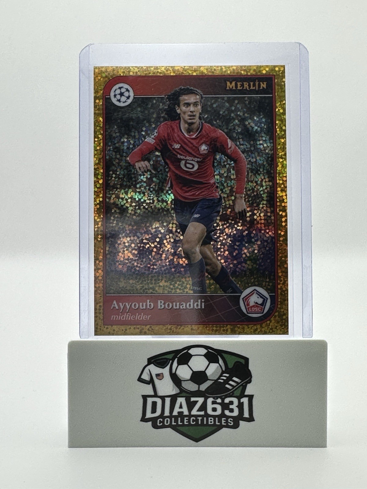 Topps 2024-25 Merlin Ayyoub Bouaddi LOSC Lille #44 Gold Speckle