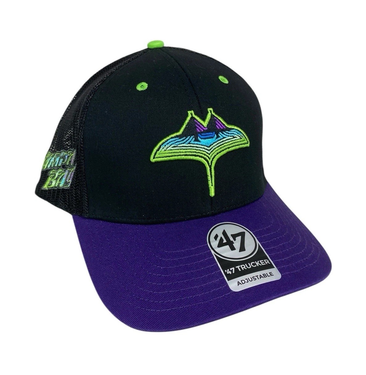 NEW ’47 Trucker Tampa Bay Rays City Connect Hat Cap Black Purple MLB Adult