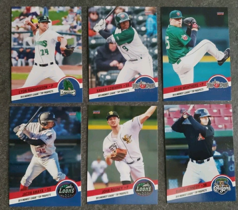 2019 Midwest League Top Prospects SINGLE CARDS from set – CHOOSE YOUR PLAYER