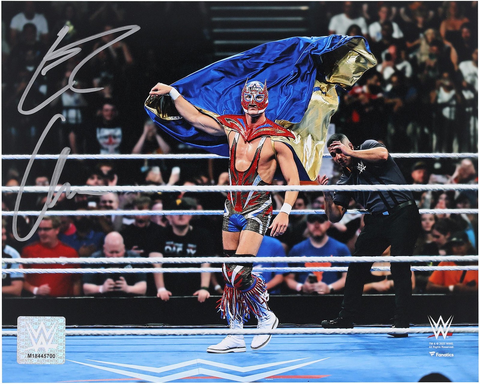El Grande Americano WWE Autographed 8″ x 10″ In-Ring Wearing Cape Photograph