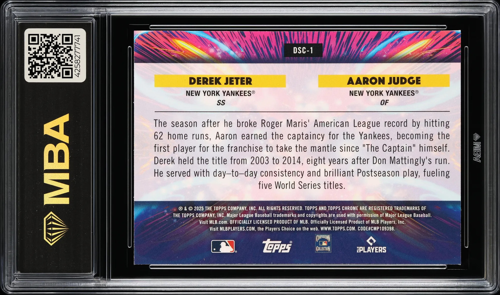 2025 Topps Cosmic Chrome Star Clusters Derek Jeter Aaron Judge #DSC-1 MBA 6