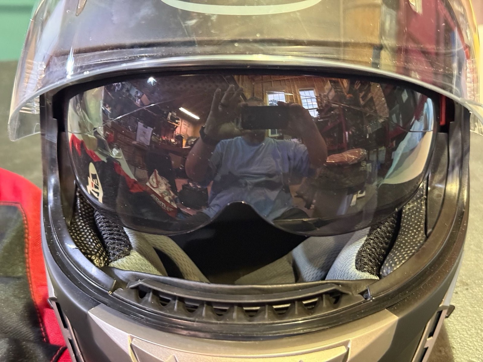 Bilt Full Face Motorcycle Helmet with Drop-Down Sun Visor Matte Black Size M(X)