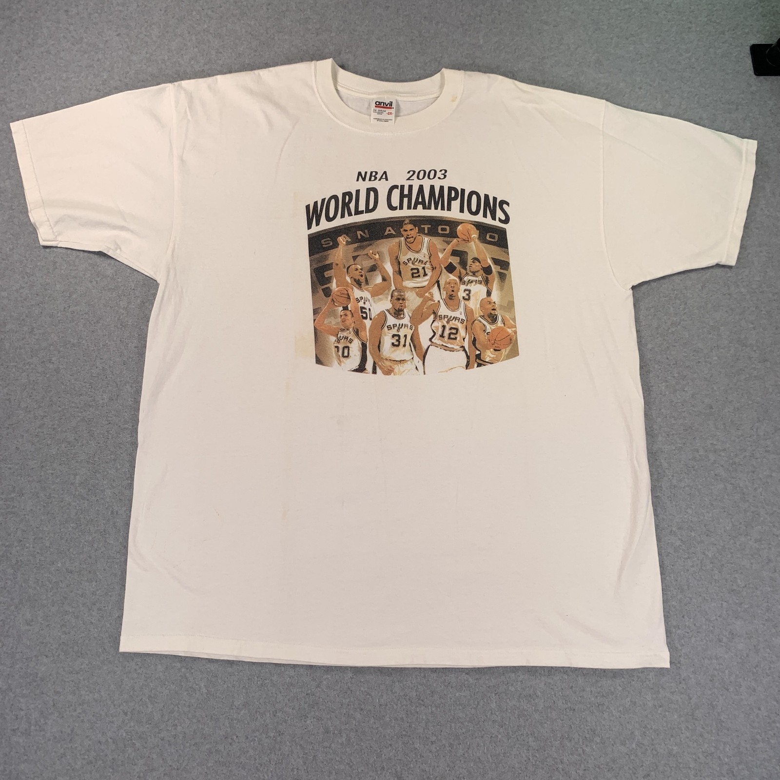 Vintage San Antonio Spurs Shirt Mens 2XL White NBA Basketball David Robinson