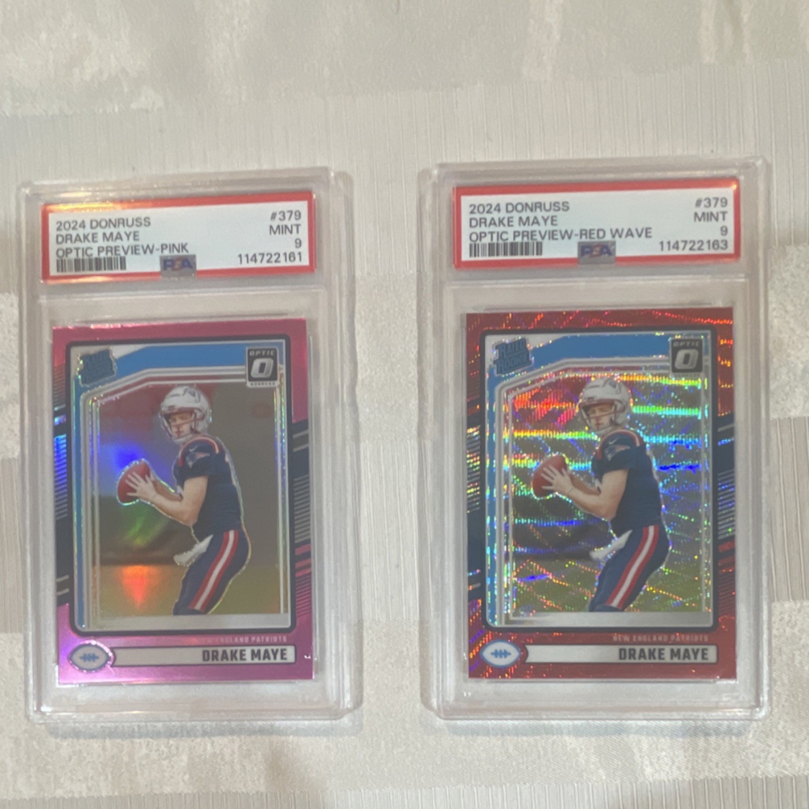 Donruss Optic Preview Drake Maye Pink Red Wave Patriots 2024 PSA Lot