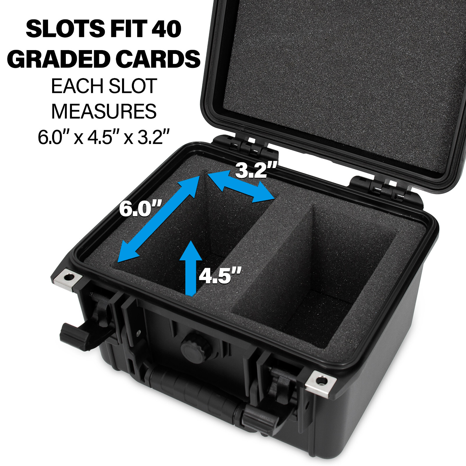 CM Graded Card Case Storage Box for 40 Graded Sports Trading Cards, Waterproof