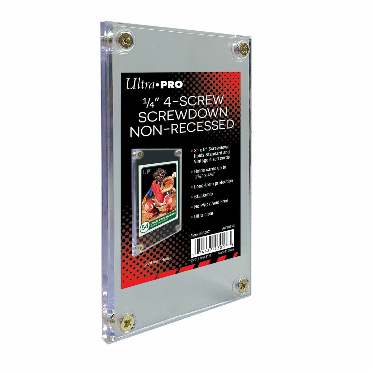 TWO Ultra Pro 1/4″ 4-Screw Screwdown Non-Recessed Standard Card Display Holders