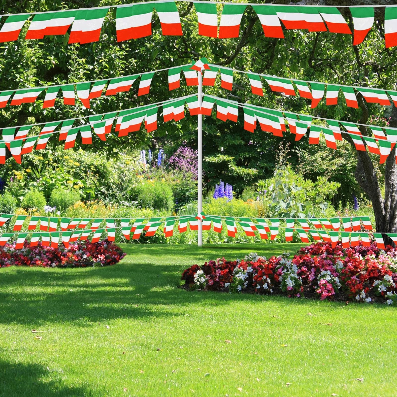 AhfuLife 30 Pcs Italy String Flags for Italian 5.51×8.26 in-30 Pcs,