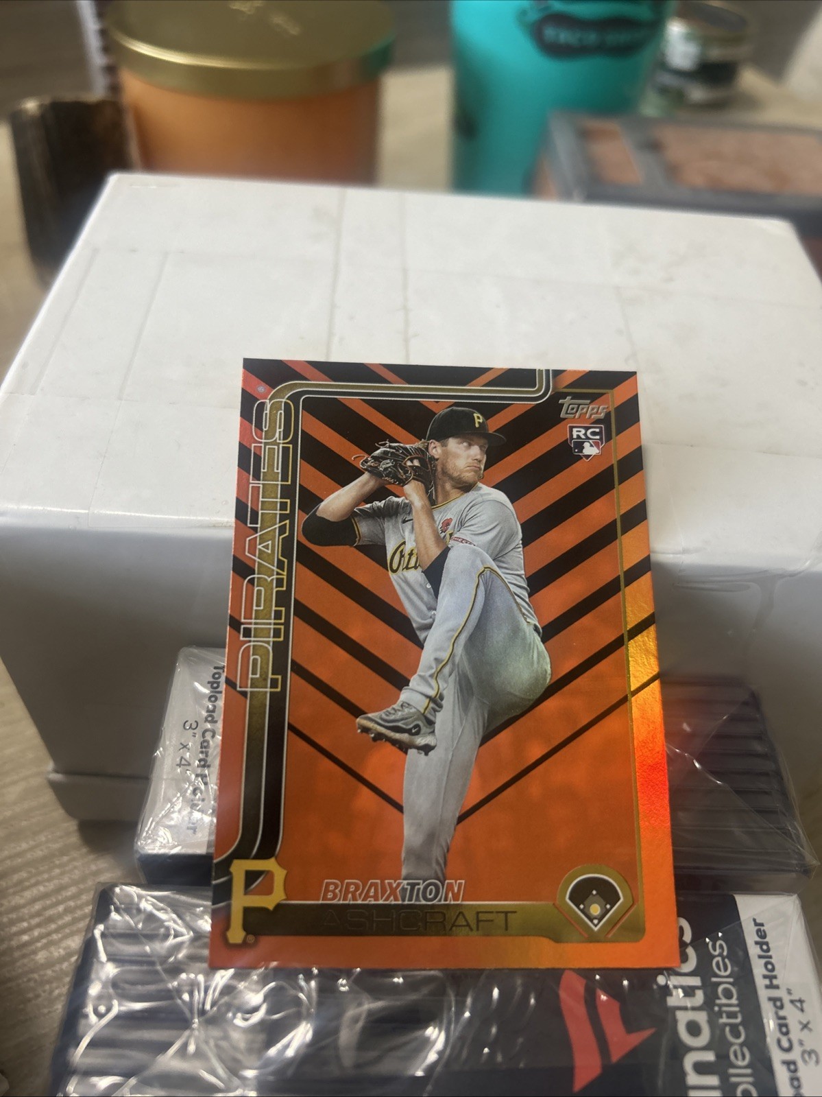 2025 Topps Update Series – Braxton Ashcraft #US32 Holiday Orange & Black Foil RC