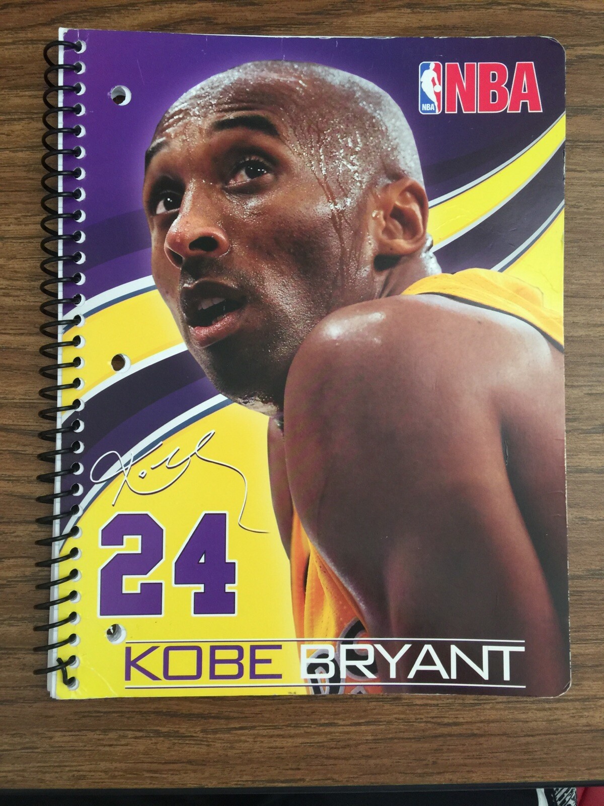 2014 KOBE BRYANT AUTOGRAPHED NBA SPIRAL NOTEBOOK – 80 SHEETS – 10.5 in. x 8 in.