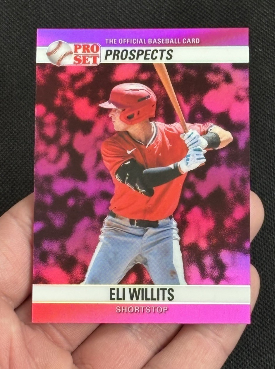 Eli Willits 1/1 Pink Prospects Pre Production Proof- 2026 Leaf Pro Set Baseball