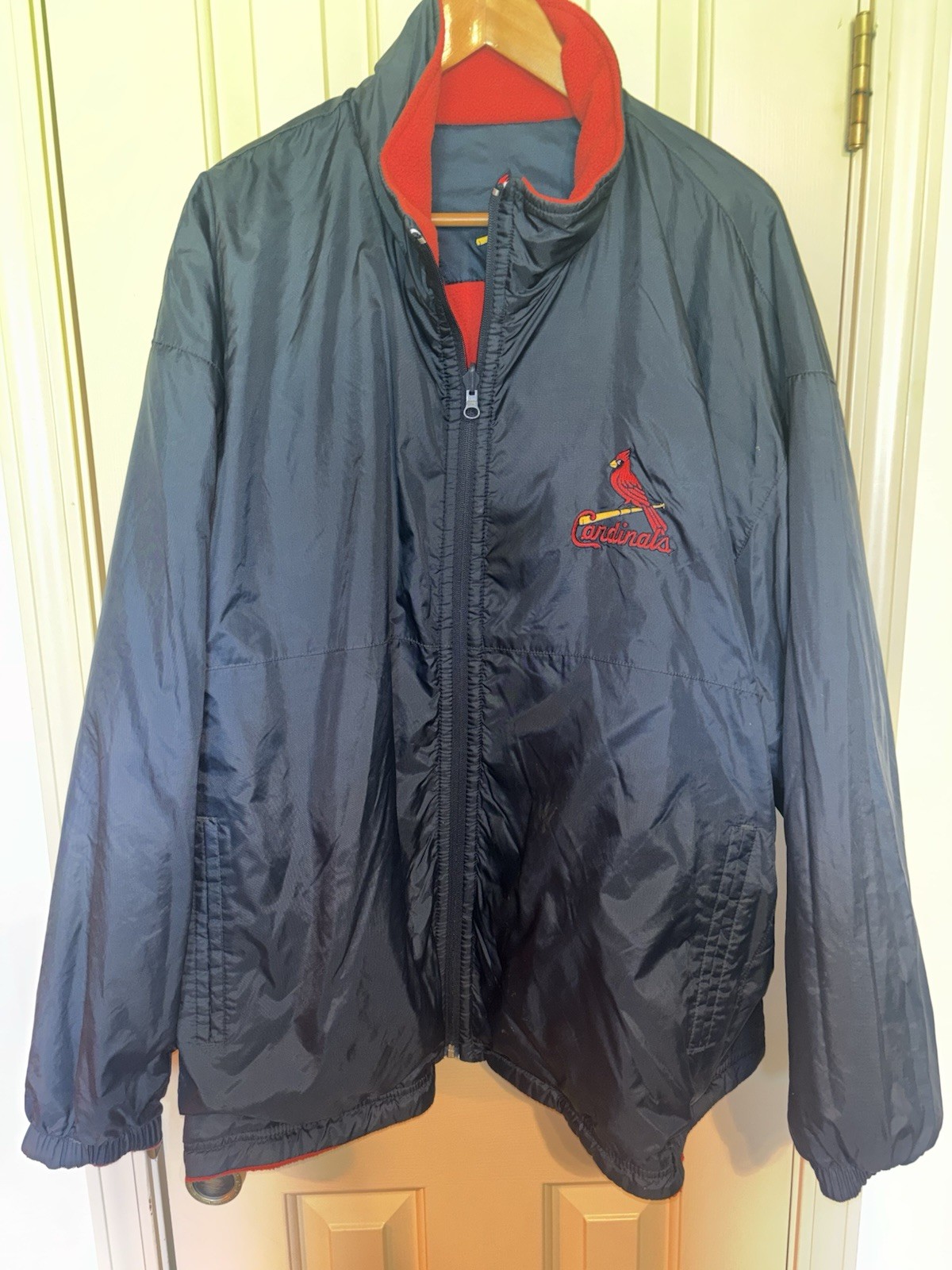 MENS PRO PLAYER ST. LOUIS CARDINALS REVERSIBLE FULL-ZIP JACKET SIZE XL