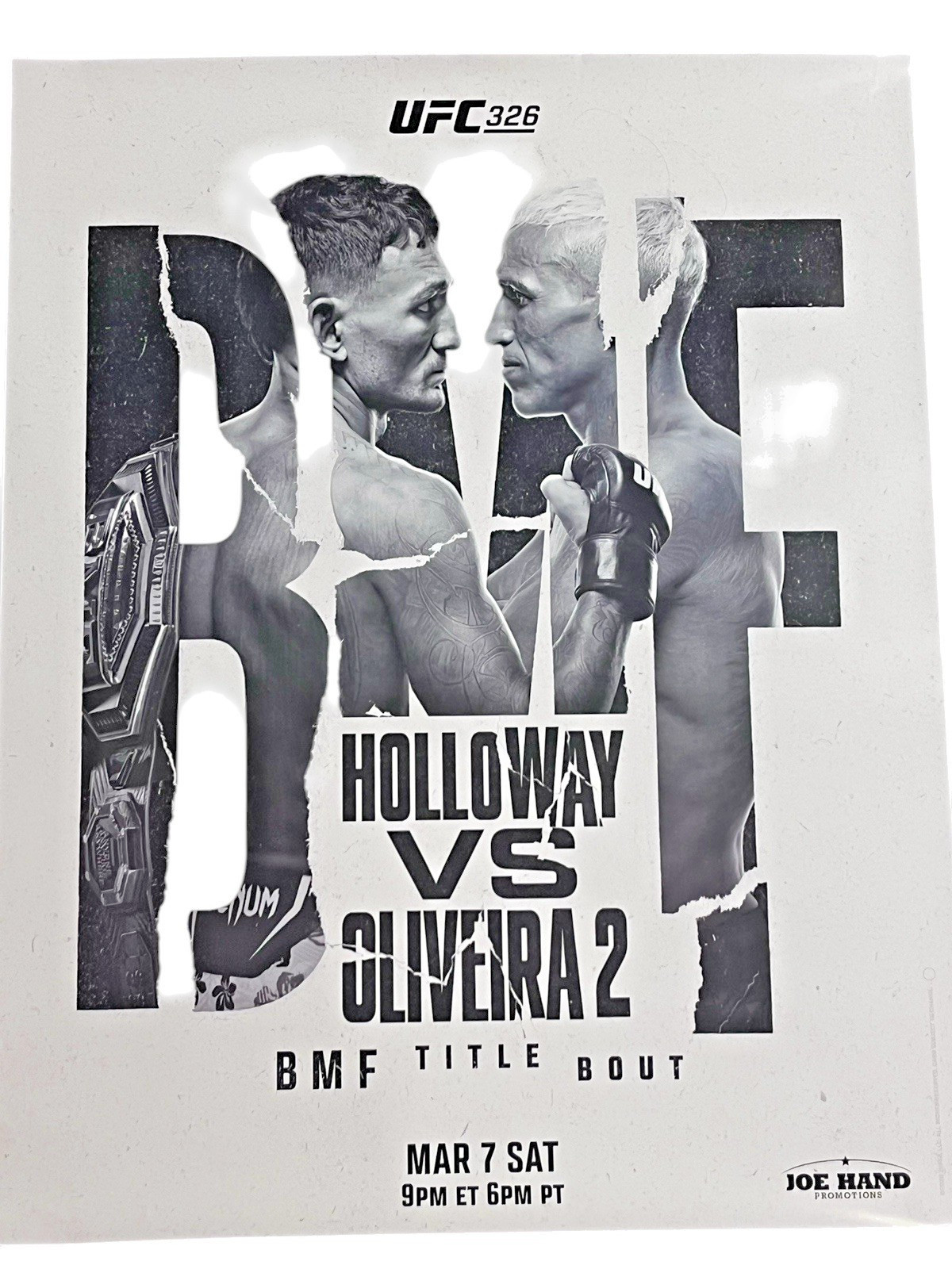 UFC 326 Poster Holloway vs. Oliveira 2 Las Vegas MMA 22×28 Fight