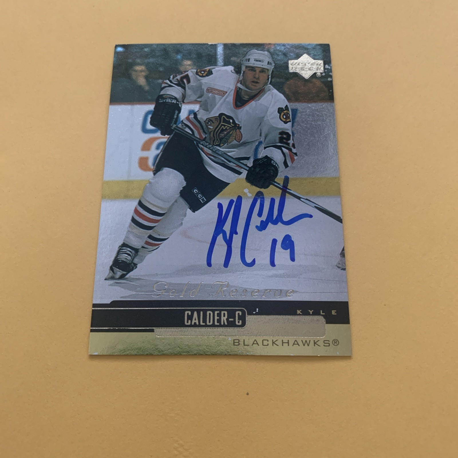 Kyle Calder SIGNED 1999-00 Upper Deck Gold #203, Chicago Blackhawks, AUTOGRAPHED