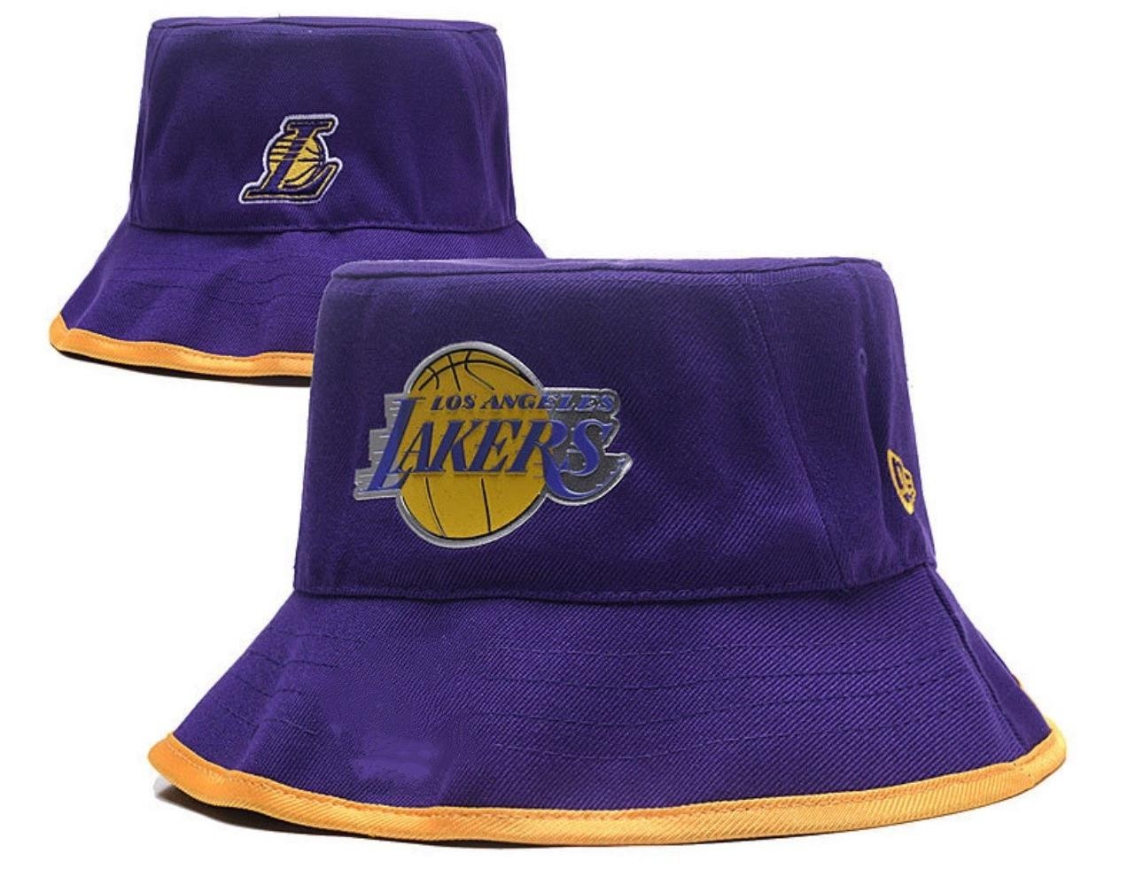 Los Angeles Lakers Bucket Hat Purple Gold NBA Fan Cap Unisex
