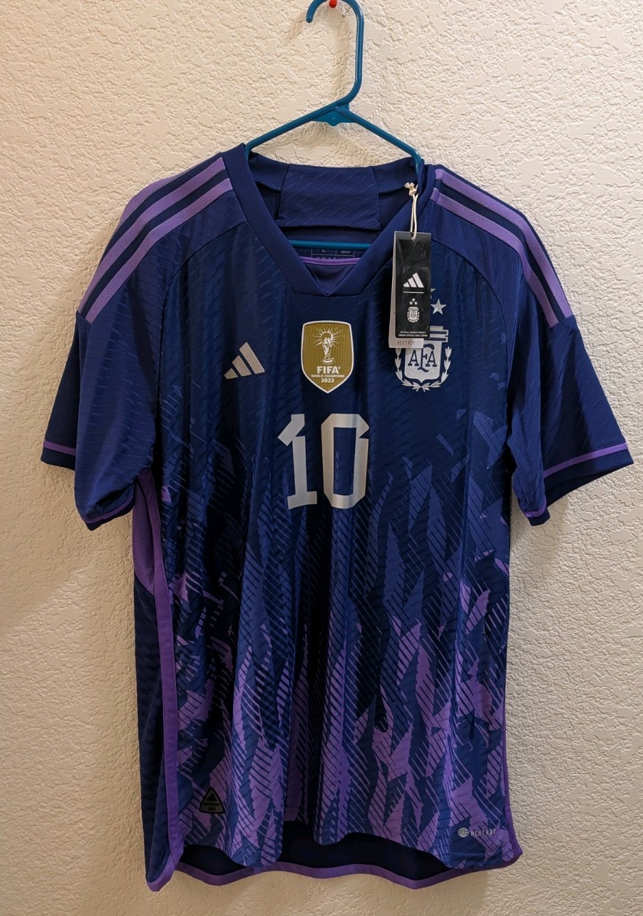 Adidas Argentina Lionel Messi #10 HEAT.RDY Away Jersey FIFA World Cup 2022