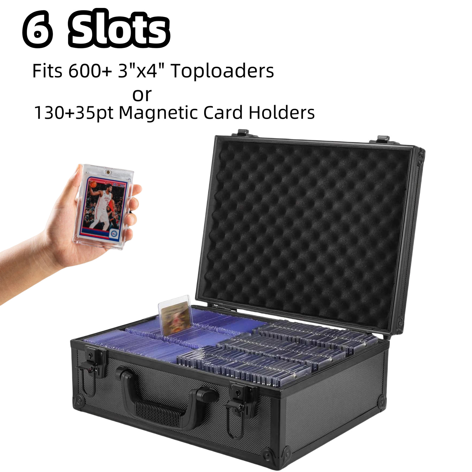 Card Collector Storage Box for 600+3″x4″ Toploaders – Sports, Pokémon, MTG