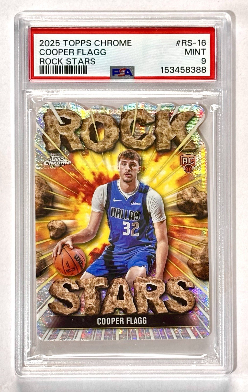 2025 Topps Chrome Cooper Flagg Rock Stars Rookie Die Cut #RS-16 PSA 9