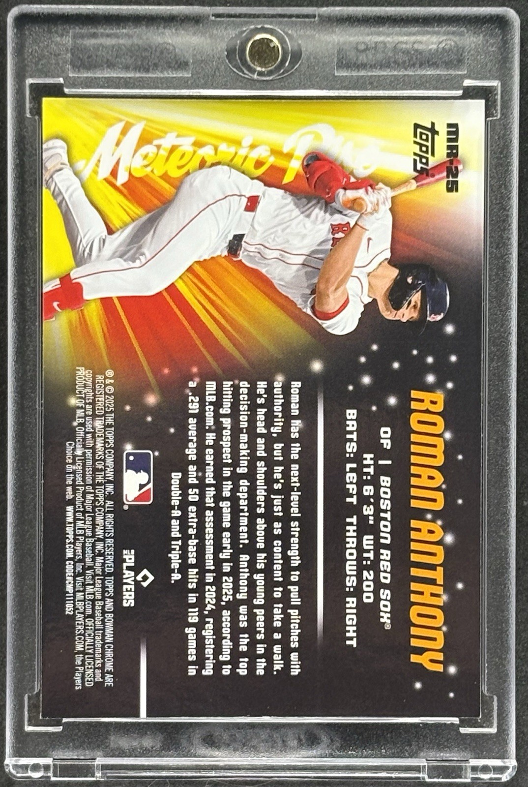 Roman Anthony RARE ROOKIE MOJO REFRACTOR BOWMAN INVESTMENT CARD SSP MINT