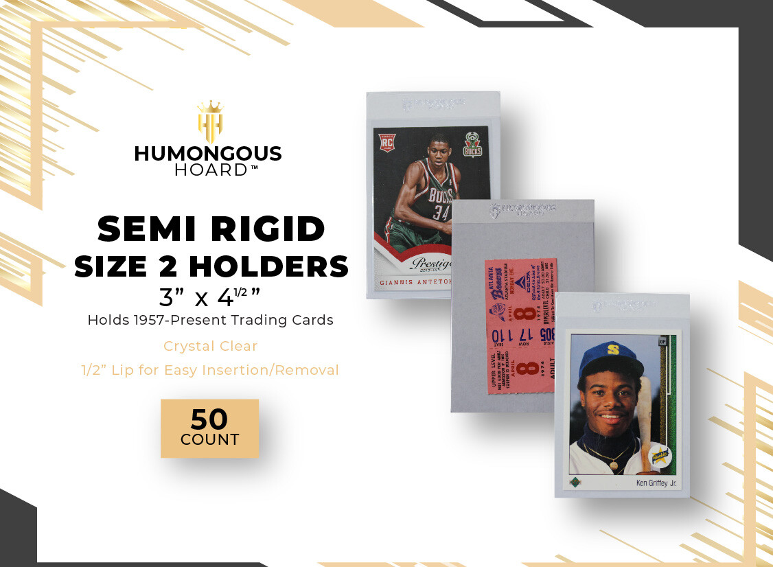 (2000) Humongous Hoard Semi Rigid Size 2 Standard Size Cards 3 x 4 1/2″ – Case