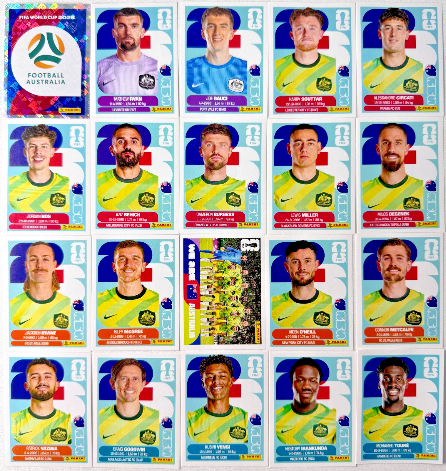 2026 Panini FIFA World Cup Australia Stickers Pick Your Number AUS2-AUS20
