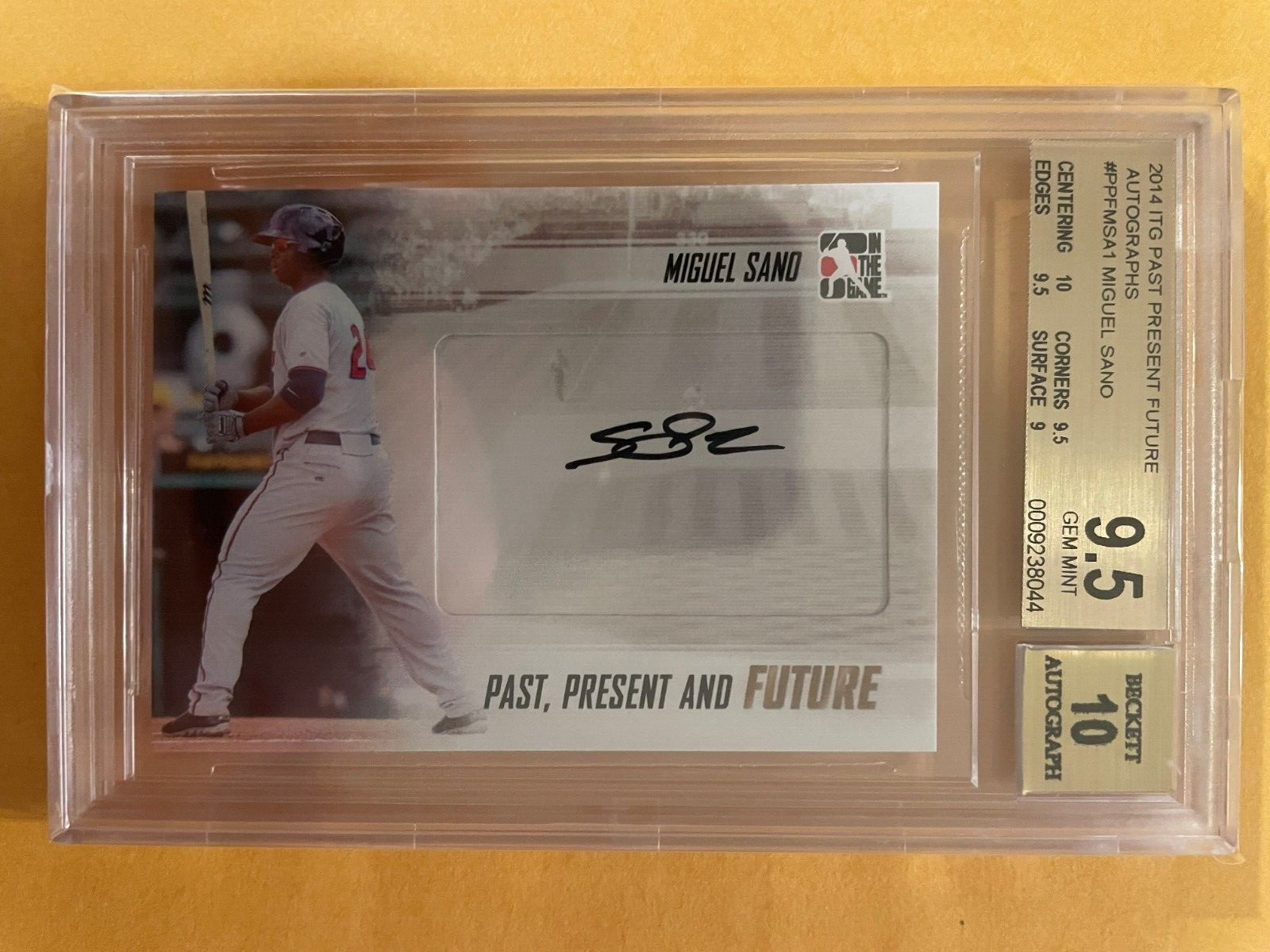 2014 ITG Past Present Future Autograph #PPFMSA1 Miguel Sano Auto BGS 9.5/10