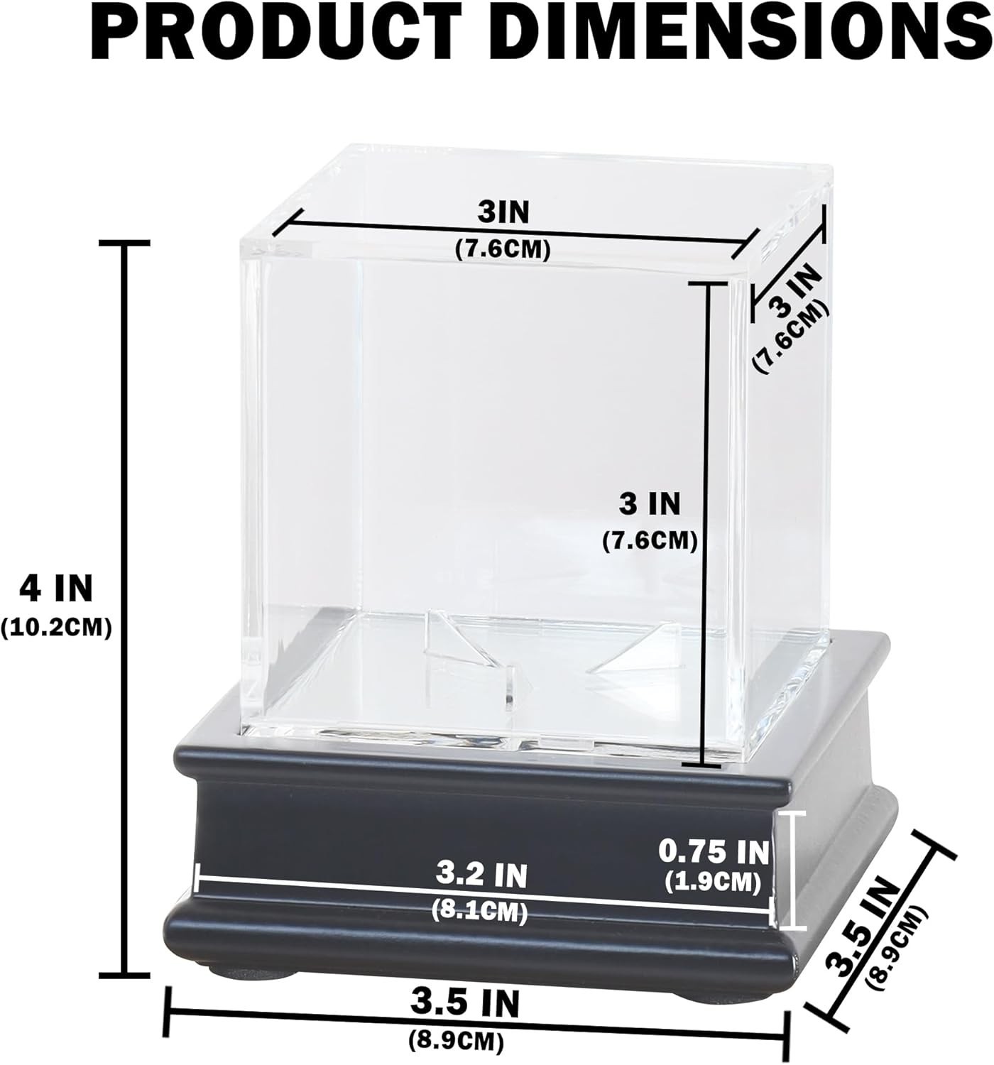 Wooden Baseball Display Case High Protection UV Acrylic Signed Ball Stand