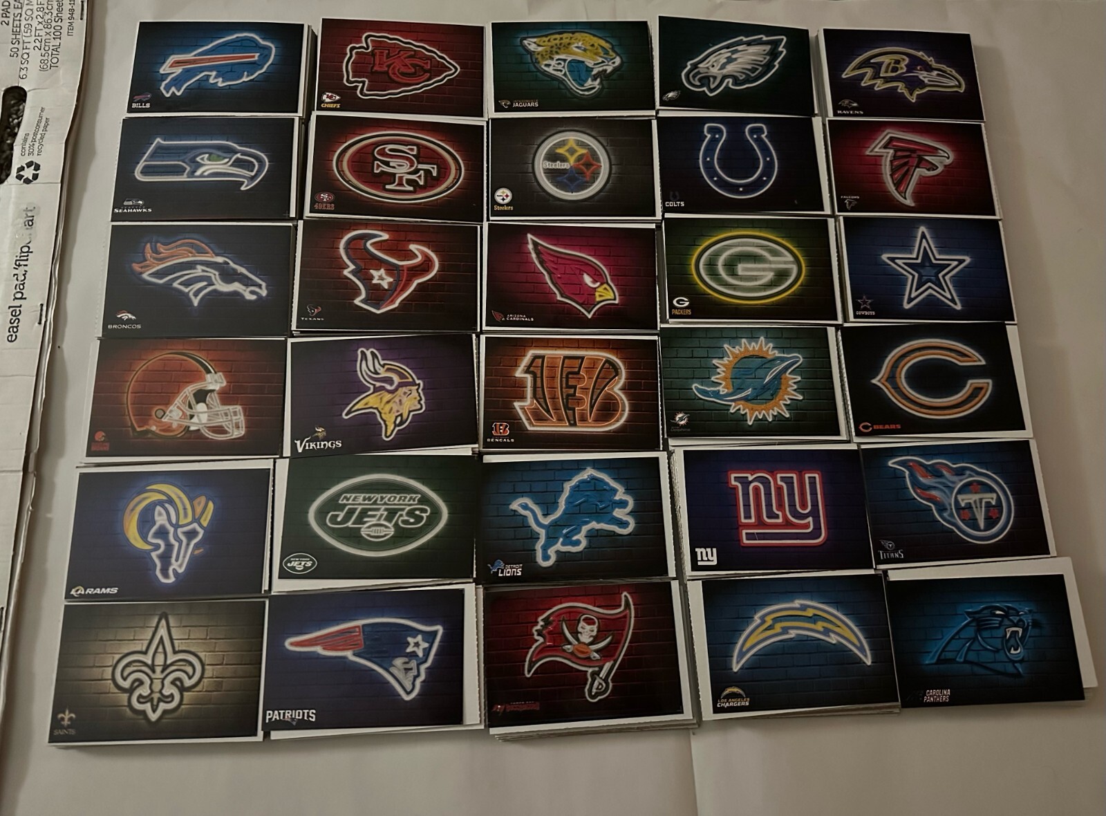 NFL Neon Design Logo Sticker Pick Your Team 30 Teams Free Shipping (3X4.5in)