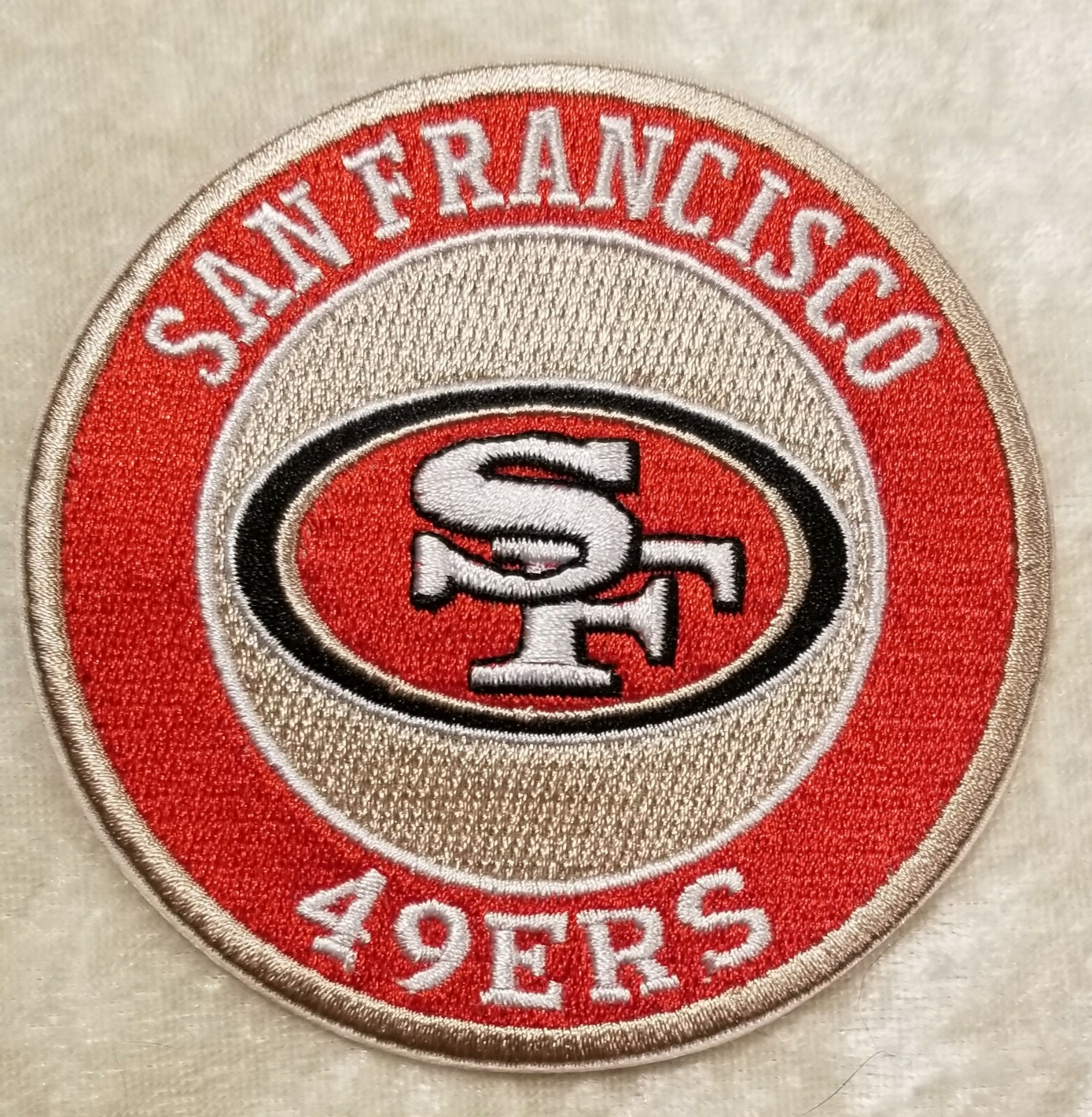 San Francisco 49ers 3.5″ Round Iron On Embroidered Patch~USA Seller!
