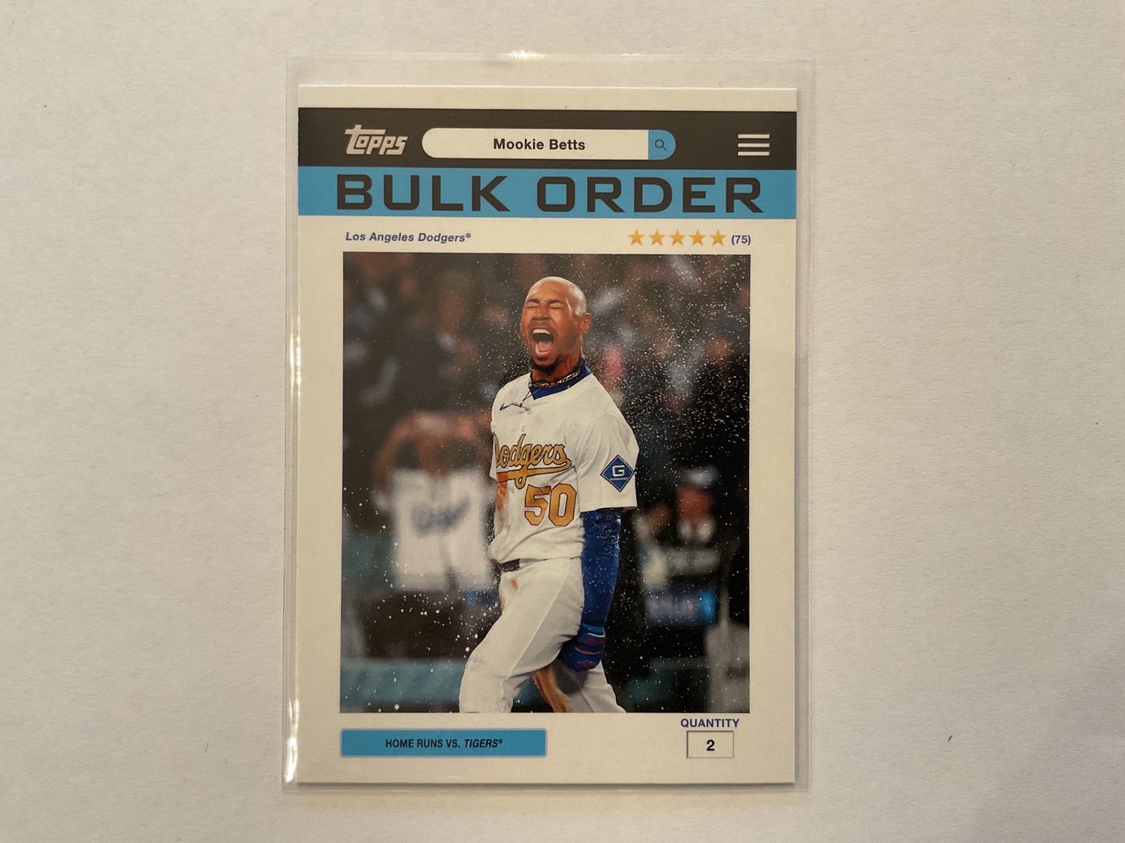 Mookie Betts 2026 Topps Flagship Collection 2 Bulk Order Card # BO-8 Dodgers